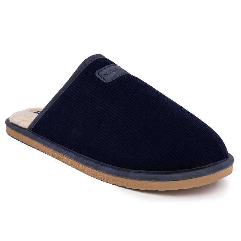 Luxury Statement Nautica Mens Faux-Fur-Lined Slipper