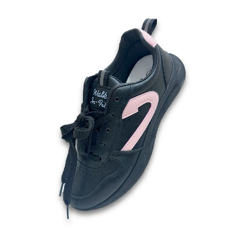 Subdued Elegance Casual Black Sneakers | Women