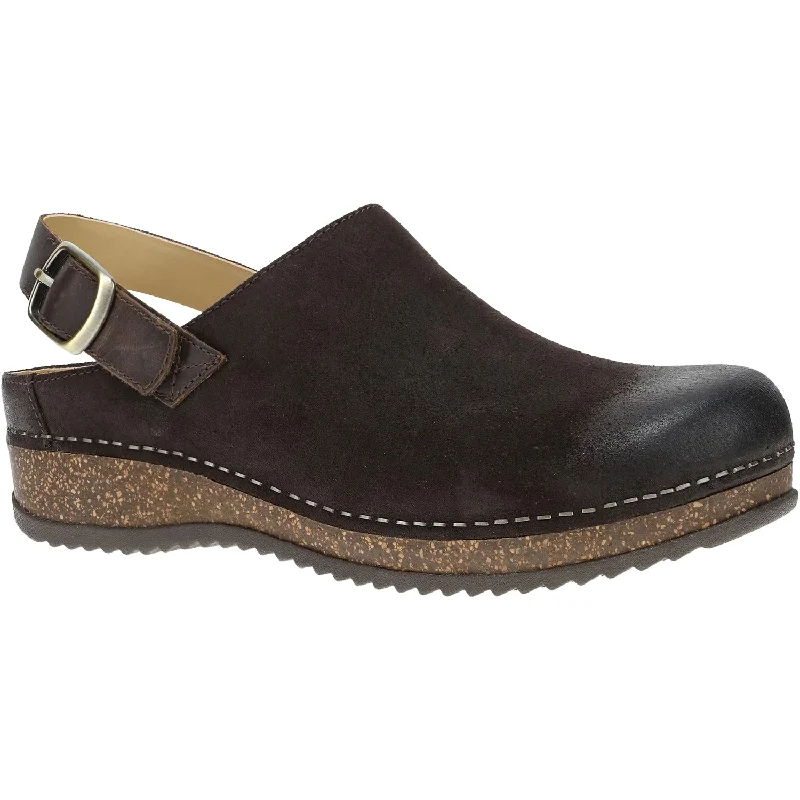 Premium Finish Women's Dansko Merrin Chocolate Burnished Suede