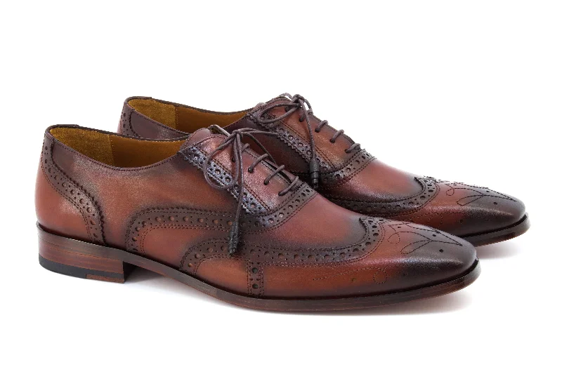 Fashion Icon Leonard Patina Brogue Dress Shoes - Brown