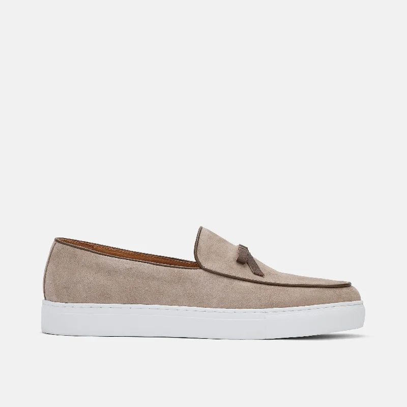 Eye-Catching Style Odell Desert Sand Suede Belgian Loafer Sneakers