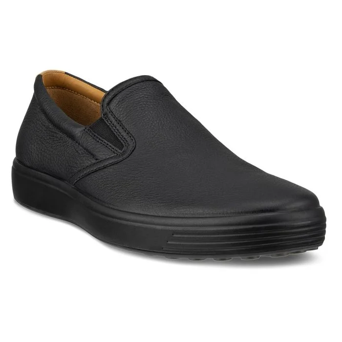 Stylish Detailing Ecco Soft 7 Slip on 470484 Blk Men's