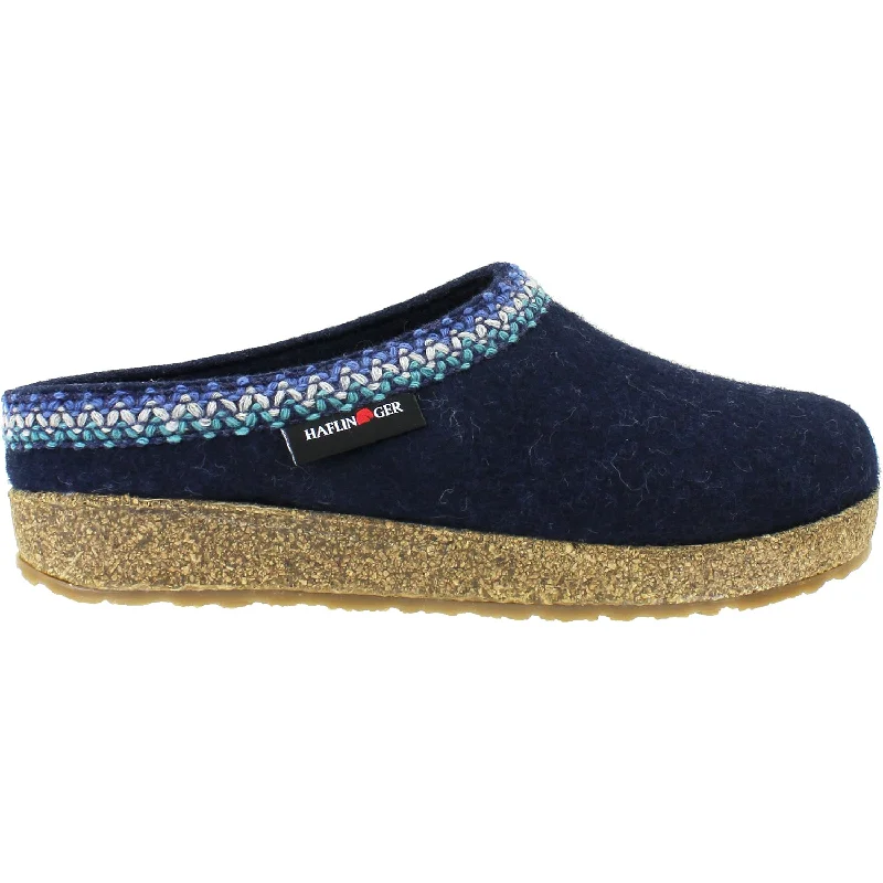 Monochrome Appeal Unisex Haflinger Zig Zag Captains Blue Wool