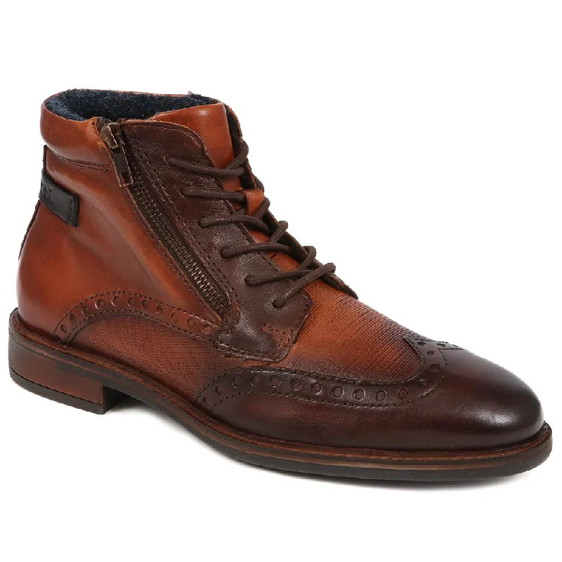 High Fashion Leather Lace Up Ankle Boots - BUG38514 / 324 448