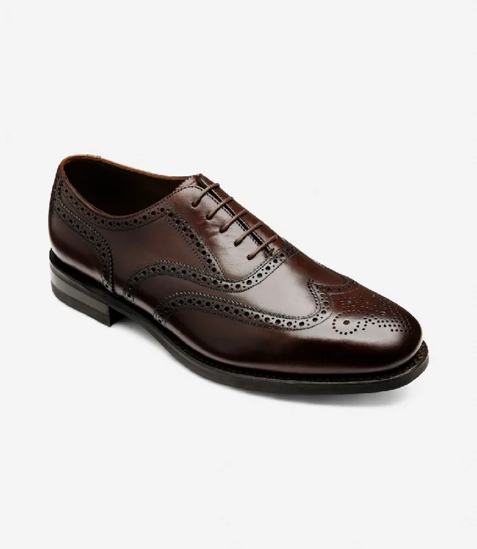Ultra Sleek LOAKE 302 Premium Brogue Shoe (G Wide) - Brown Leather Calf