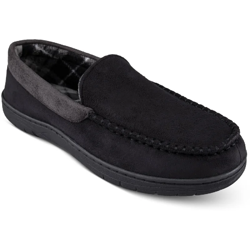 Elegant Patterns Haggar Mens Faux Suede Lined Loafer Slippers
