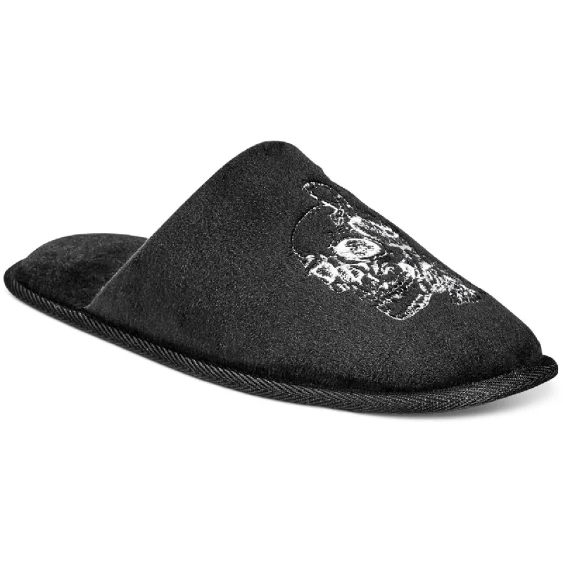 Ultra Sleek INC Mens Skull Embroidered Slip On Slide Slippers