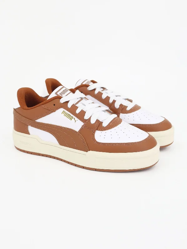Classy Aesthetic Men's Textured Sneakers,Brown/White