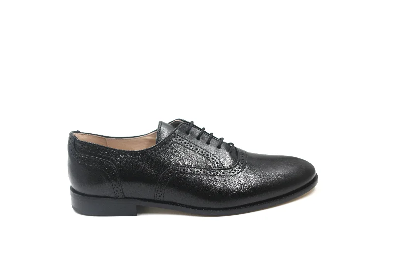 Opulent Appeal Gravitas Black Leather Wingtip Lace Up Shoe