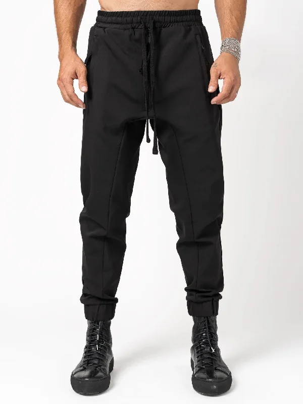 Woven drop crotch trousers