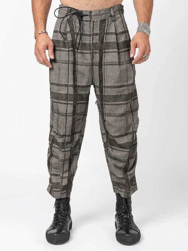 D.HYGEN Crack Random Stripe Cropped Pants