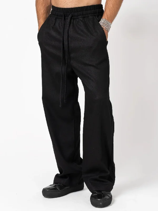 Wide leg wool trousers