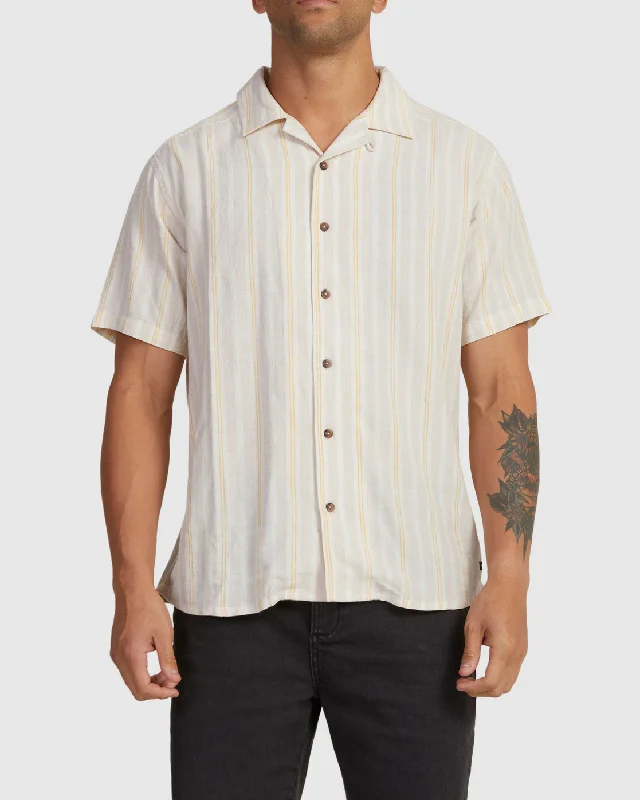 Beat Stripe Short Sleeve Shirt - Sand