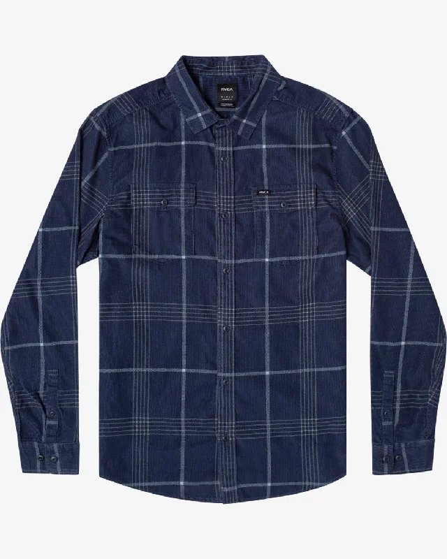 Blues Walk Cord Long Sleeve Shirt - Moody Blue