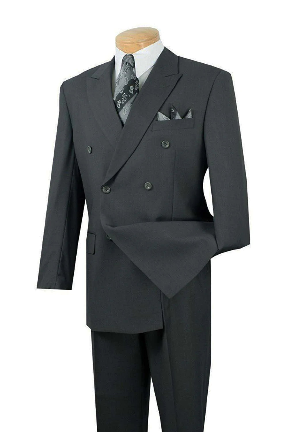 Charcoal Regular Fit Double Breasted 2 Piece Suit