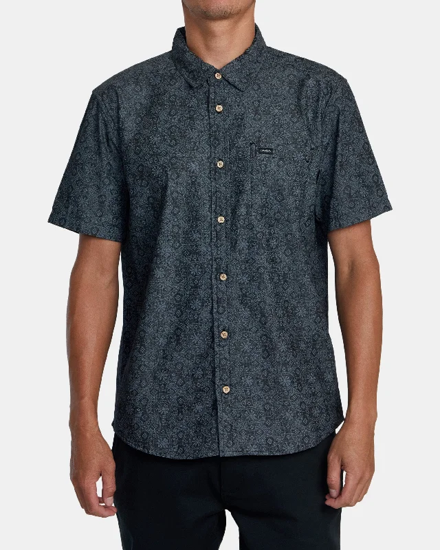 Frame Chambray Short Sleeve Shirt - Washed Black