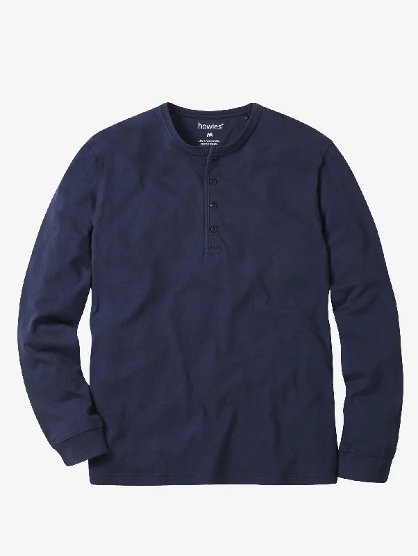 Men's Long Sleeved Organic Henley