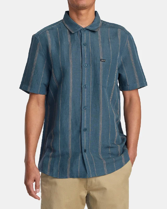 Mercy Stripe Short Sleeve Shirt - Duck Blue