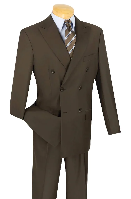 Ram Collection - Double Breasted Suit 2 Piece Regular Fit in Brown